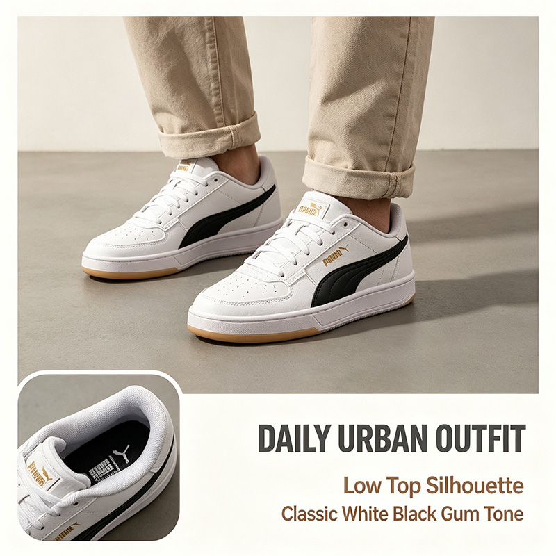 Men'S Shoes Puma Sneakers - PUMA Men White Black Low Top