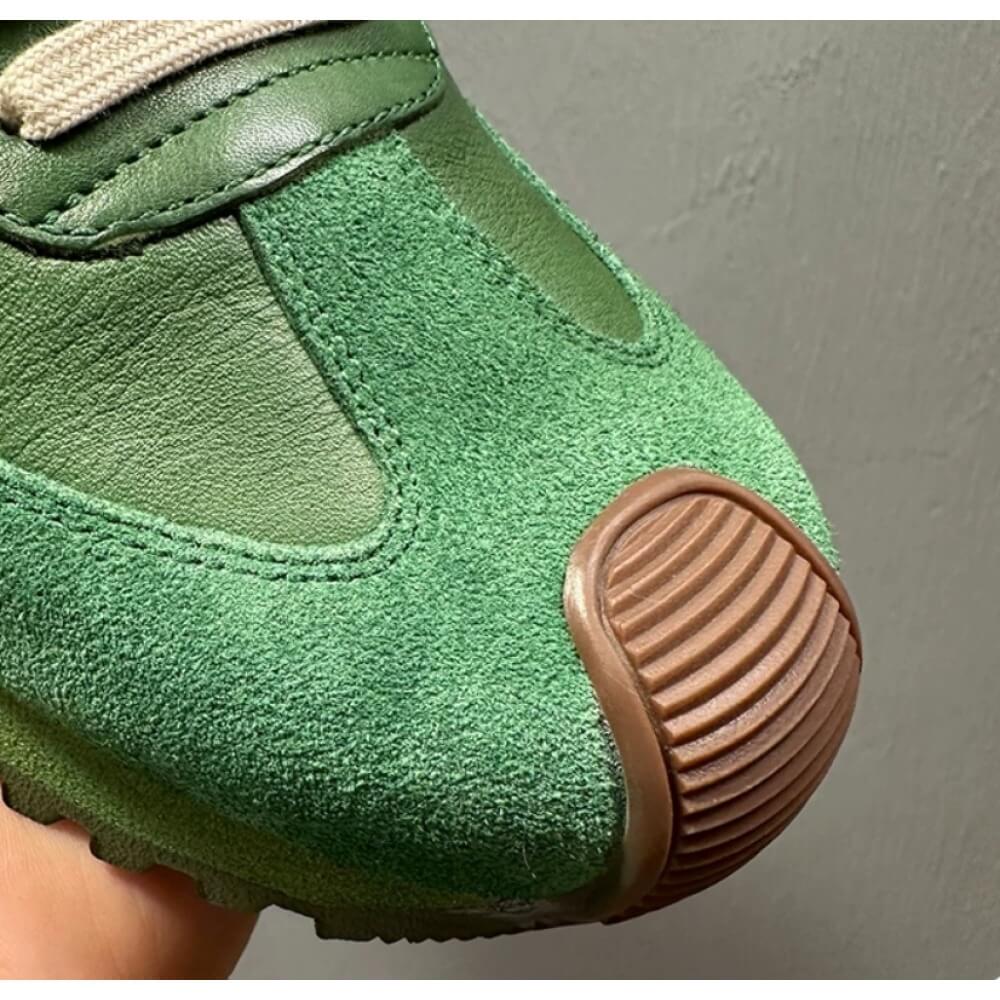 Retro Green Leather & Suede Hi - Men'S Shoes Green And White review and price