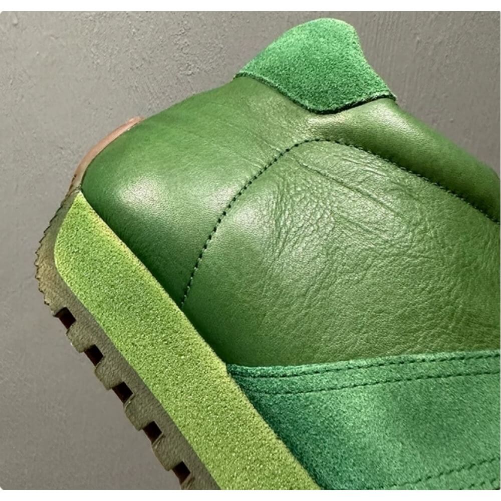 Retro Green Leather & Suede Hi - Men'S Shoes Green And White review and price