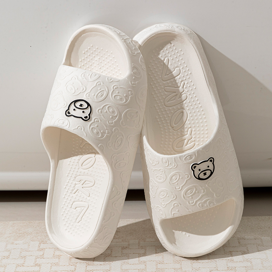 Printting Cute Bear Women Slip - Men Shoes On review and price