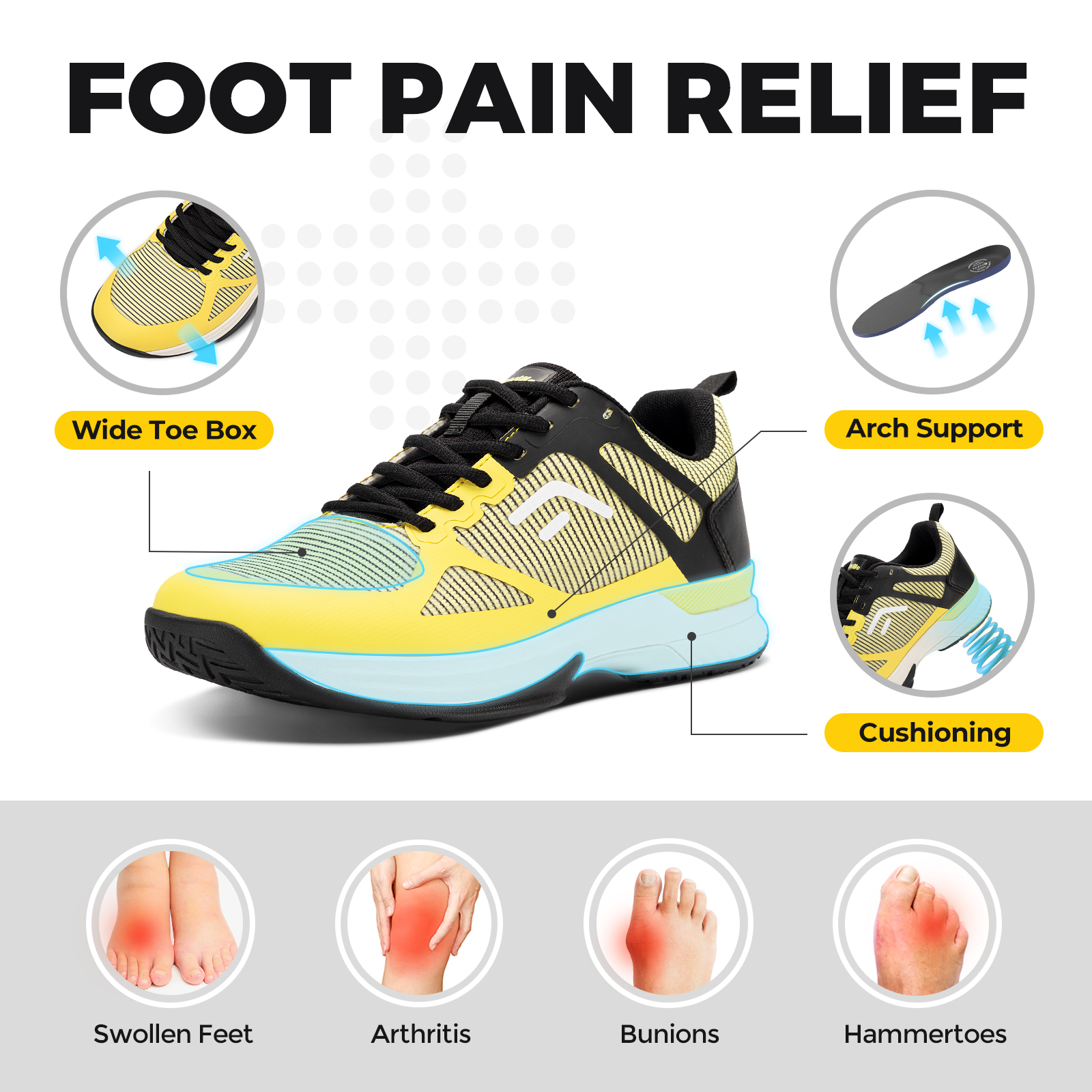FitVille Wide Pickleball Shoes - Men'S Shoes For Plantar Fasciitis review and price