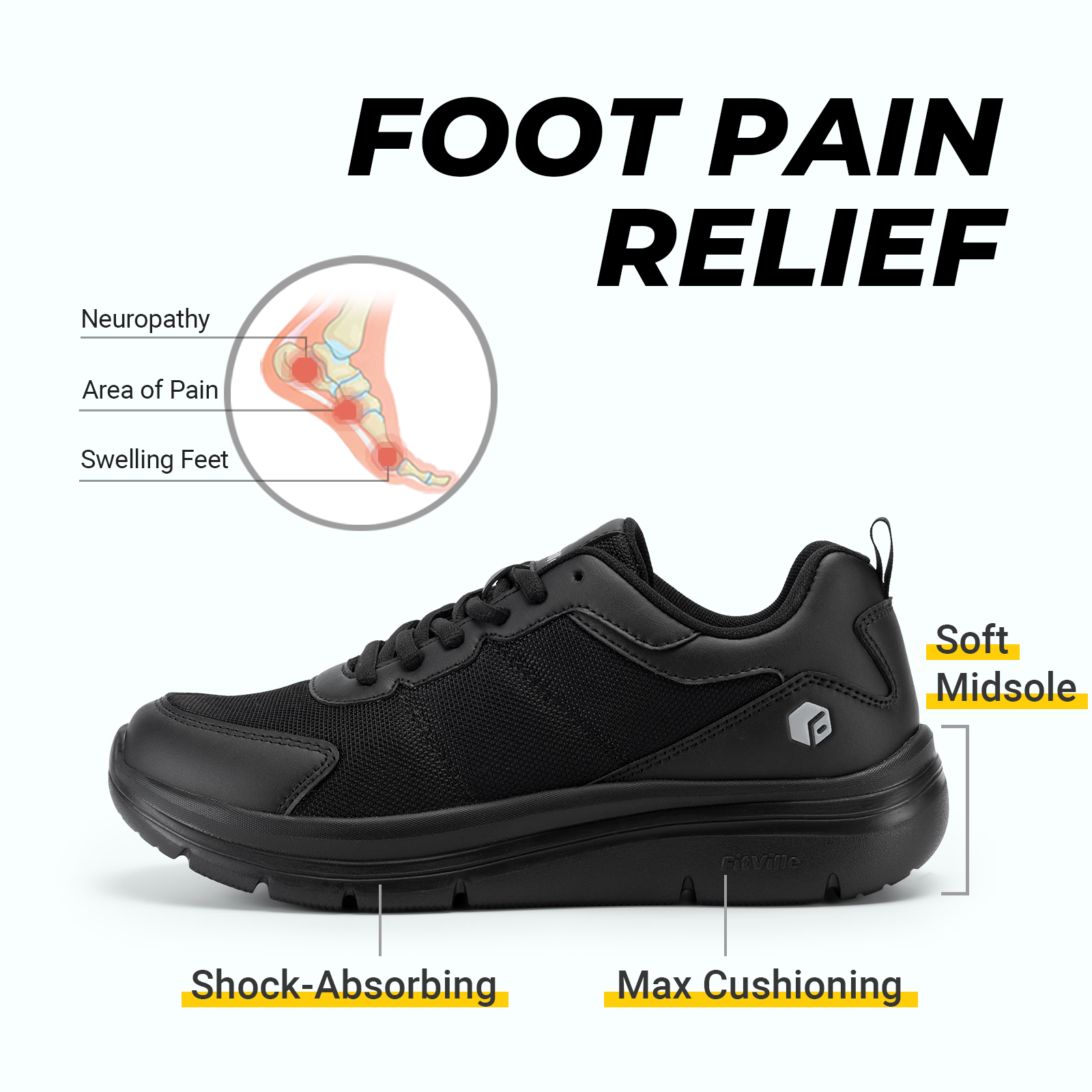FitVille Men's Walking Shoes W - Men'S Shoes For Plantar Fasciitis review and price
