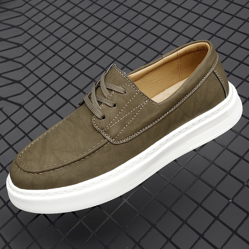 Men Khaki Green Lace Up Boat S - Men'S Shoes Green And White review and price